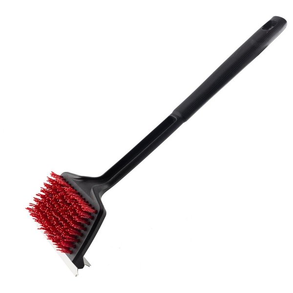 Ghp Group 18 in. Flat Top Grill Brush with Nylon Bristles & Stainless Steel Scraper DGLDG18RBN-D
